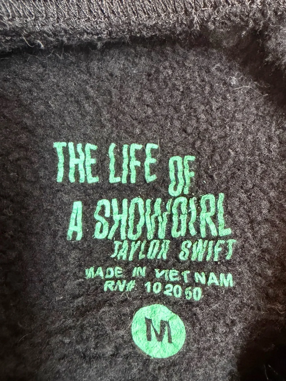 TAYLOR SWIFT THE LIFE OF A SHOWGIRL TRACKLIST BLACK SWEATPANTS - Medium